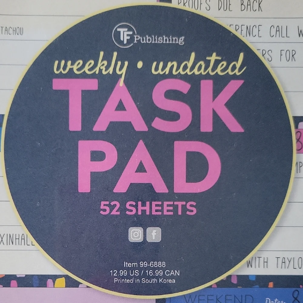 Weekly Undated Task Pad
